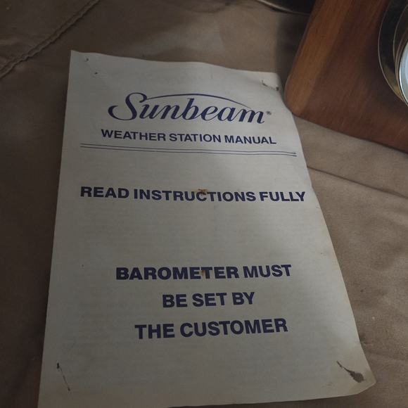 VTG Sunbeam Nautical Weather Station Thermometer Barometer Humidity Wood Plaque - Picture 3 of 12